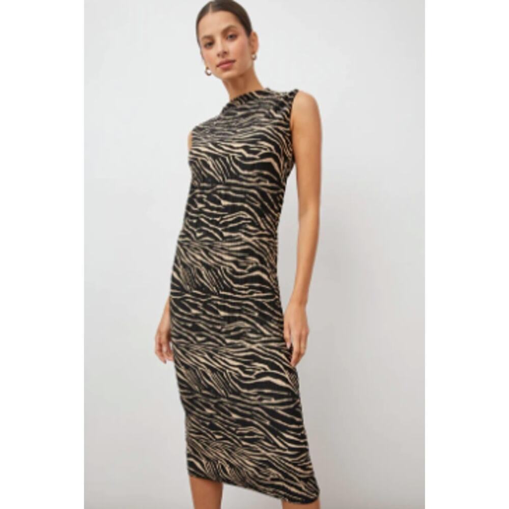 RAILS Wakely Cairo Dress Pleated Midi Length Size XS casual comfort everyday